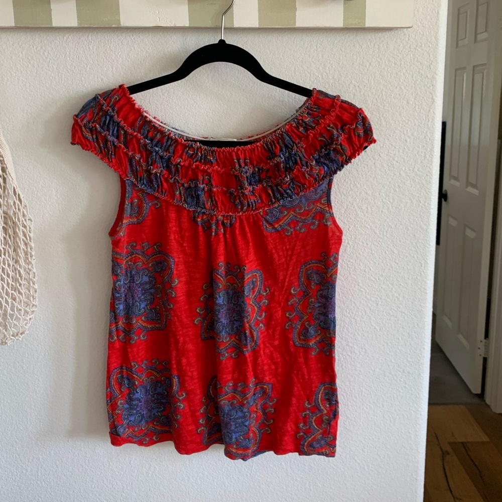 Anthropologie meadow rue on/off shoulder cut and sew